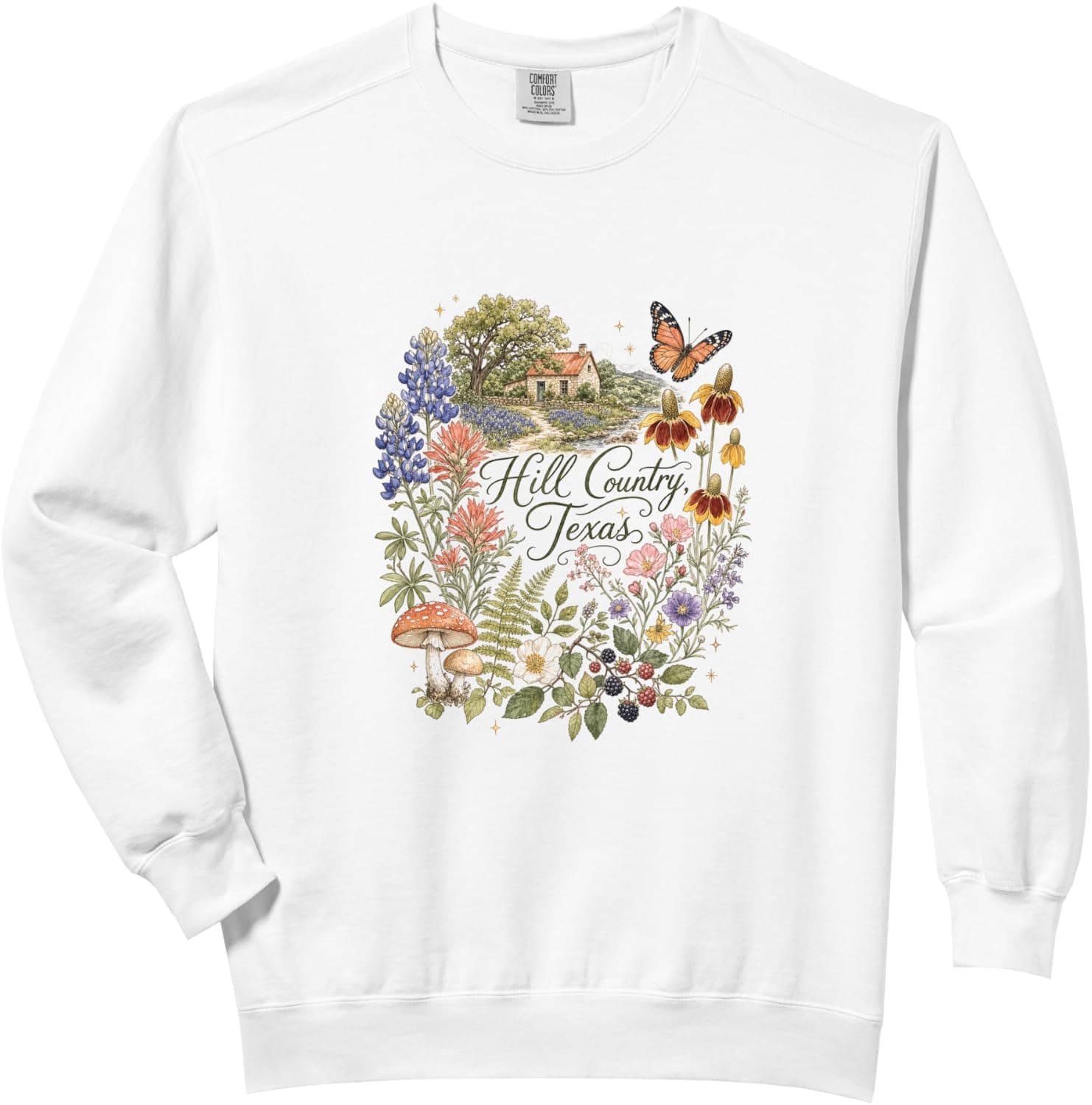 Vintage Hill Country Texas Nature Scene — Texas apparel design